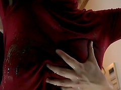 Horny lover wants to play with hot babe Saegusa Chitose's big tits