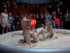 Teri Summers has a great time during a messy public threesome