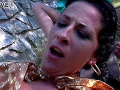 Tera Joy joins kinky lesbians for a nasty outdoor sex game