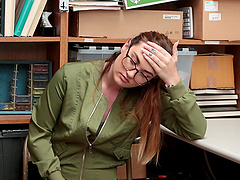 Kat Monroe is a babe with glasses attacked by a horny officer