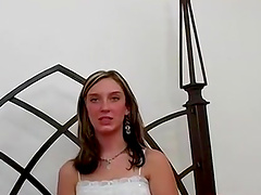 Cowgirl in miniskirt giving cock blowjob then ravished