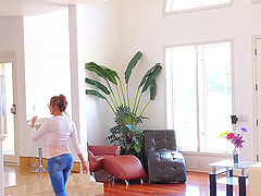 Lovely Moka Mora opens her skinny legs for a fat dick