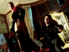 Elegant babe Anaya Leon bends over for a stiff pleasure rod