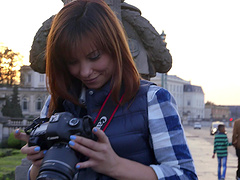 Watching Alysa Gap strip and putting his black shaft in her snatch