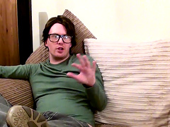 Abbi with long hair giving cock blowjob til the guy cums in her mouth