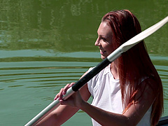 Ornella Morgan tastes Raul Costa's cum after steamy ball licking