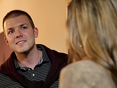 Reena Sky giving dick handjob then smashed hardcore