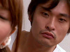 Ayumi Takanashi masturbates in front of a bunch of randy men