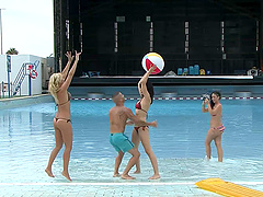 Hoes Laia Prats and Michelle Soleil kissing and fucking the same fella