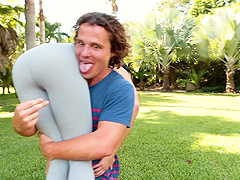 Amazing reverse cowgirl with Victoria June and Robby Echo