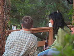 Splendid reverse cowgirl ride with his beautiful Dominica Leoni