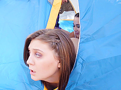 Hot threesome in a tent with nasty babes Karlee Grey and JoJo Kiss