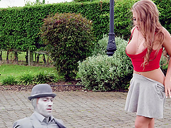 Jane doggystyle smashed hardcore while moaning outdoor