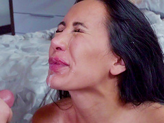 Curvy brunette Amia Miley has a blast while being fucked