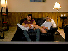 Blair Williams lifts up her skirt for a hot cock riding game