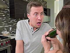 Petite Riley Reid is interested in a man's fat cock