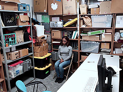 Sarah Banks is a black babe bent over a desk for a shag