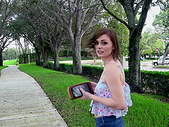 Skinny babe Haven is curious about a fellow's throbbing cock