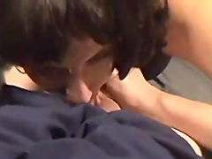 Vintage horny couple undressing and having fun in the living room