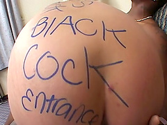 Nice ass doll blasted with black cock till getting facial cumshot