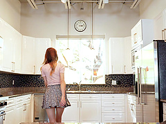 Slim lady Jillian Janson gets naked for a dick ride