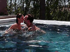 Amazing drilling experience with hot brunette August Ames