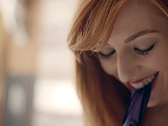 Redhead damsel punished with big black cock hardcore