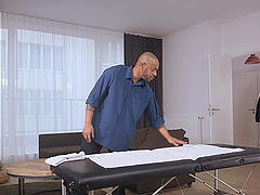 Sandra Luberc cannot resist a black masseur's big boner