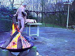 Bunny Baby spreads her legs for an elderly man's penis