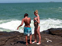 Beach sex session for lovely babes Tarra White and Aneta Keys