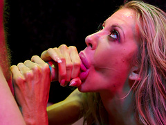 Stunning blonde Courtney Taylor spreads her legs for a big boner