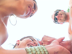 Alexa Nicole and her friend love sharing a massive boner