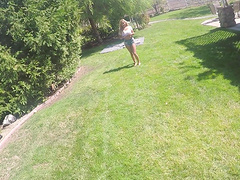 Horny blonde Kylie Page bends over for a man's boner