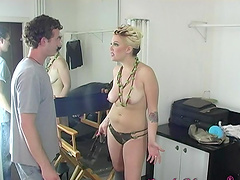 Candy Monroe fucked by a black stallion in front of a horny man