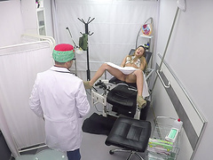 Melany Kiss spreads her legs for a horny doctor's cock