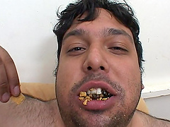 Cute brunette gets naked for a cock ride with a fat fellow