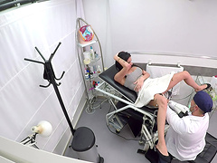 Nasty brunette Debora Mendez' cunt plowed by a skillful doctor