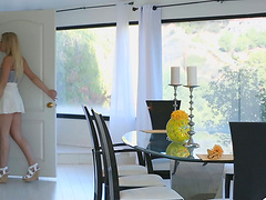 Blonde stunner Zoey Monroe lying and having her coochie dicked