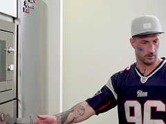 Amazing cowgirl shag in the kitchen with lusty Paola Guerra