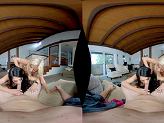 Gina Valentina enjoying a stiff boner in her mouth and pussy