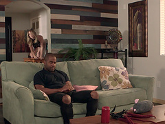 Lusty kitten Giselle Palmer is on the couch having her twat tongued