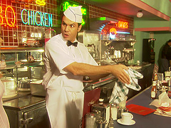 Blondie Syvette enjoying a boner in her mouth on her knees