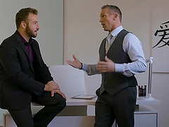 Spreading the legs of Jill Kassidy to bone her slippery cunt