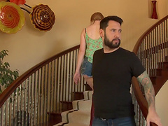 Young guy talks Erica Lauren and her friend into riding his dick