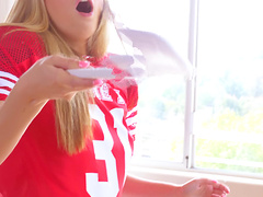 Awesome Carolina Sweets ride a big cock while she moans loudly