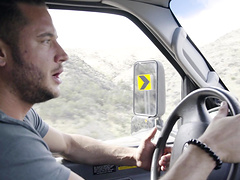 Amazing Britney Light gets talked into pleasing a dick in the van