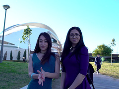 Sexy Julia de Luca and her friend like to share a hard pecker