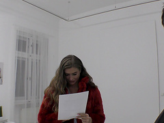 Handsome guy talks hot Sarah Sultry into pleasing his big dick