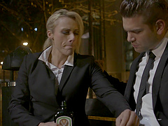 Handsome guy gets to fuck Brittany Bardot in different poses