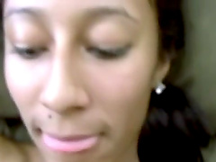 Stunning brunette girl gets talked into pleasing a stiff shaft